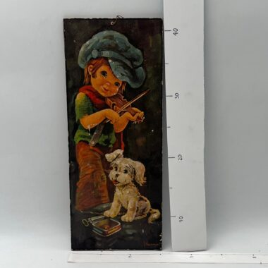 Quadro com criança e cão