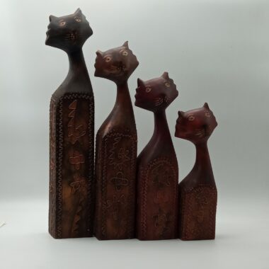 Gatos madeira decorativos