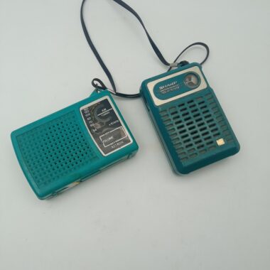 Transistor / Rádio pequeno verde/azul (2 unid.)